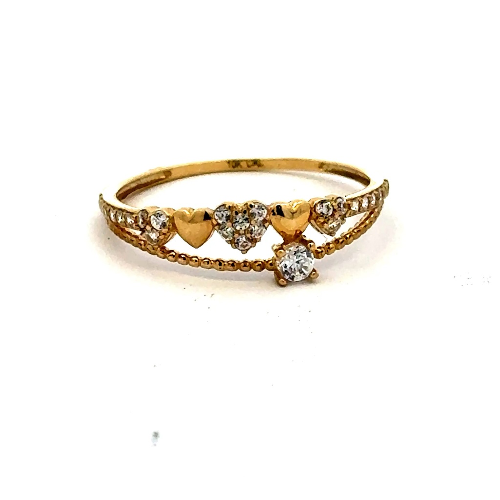 Ring Women's with CZ 7 1mm 10K