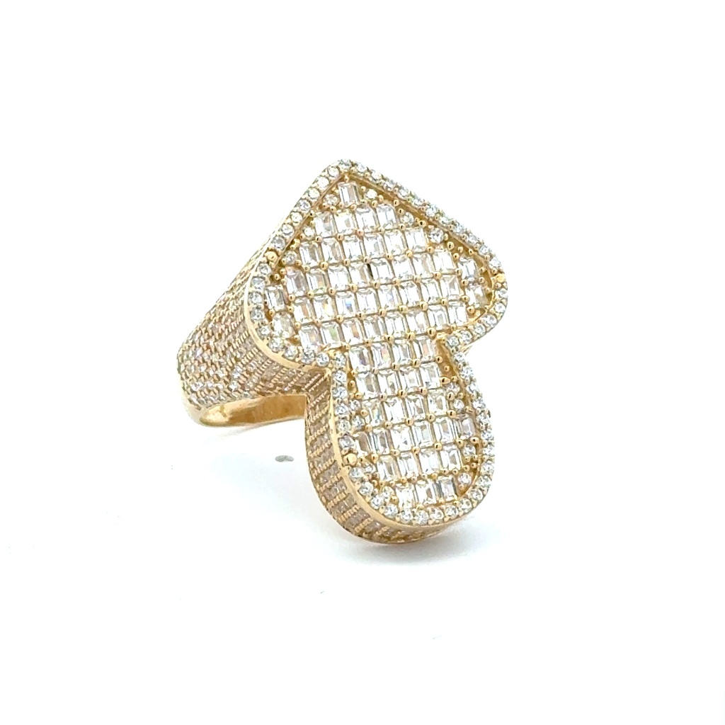 Ring CZ-Iced Big Flex Arrow 10 4mm 10K