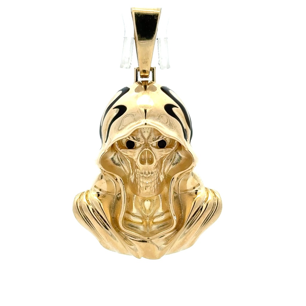 Pendant Black-Eyed Skull with Hood 56 14K