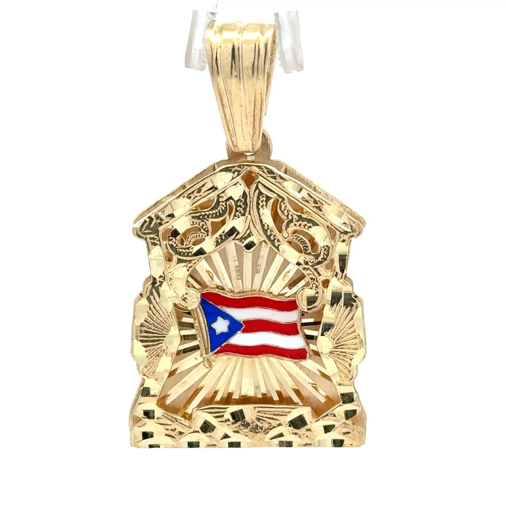 Pendant Puerto Rican Flag 49.5 14K