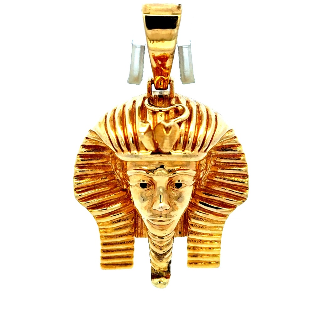 Pendant Two-Tone Pharaoh Bust with CZ 50.5 14K