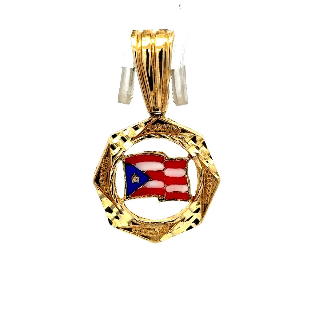 Pendant Puerto Rican Flag 39 10K
