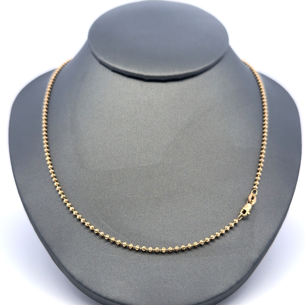 Chain Faceted Military Bead Ball 2mm 20" 10K