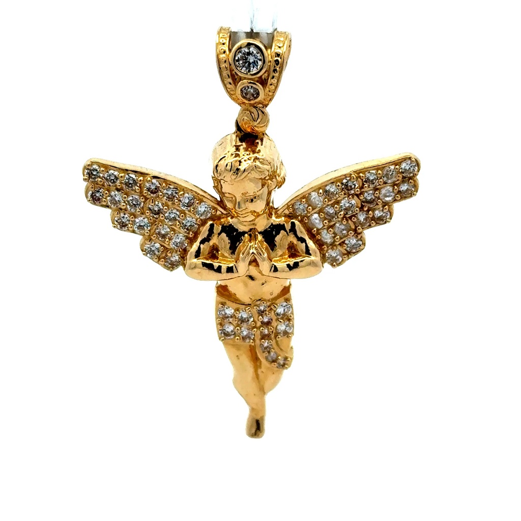 Pendant Praying Angel with CZ 47 14K