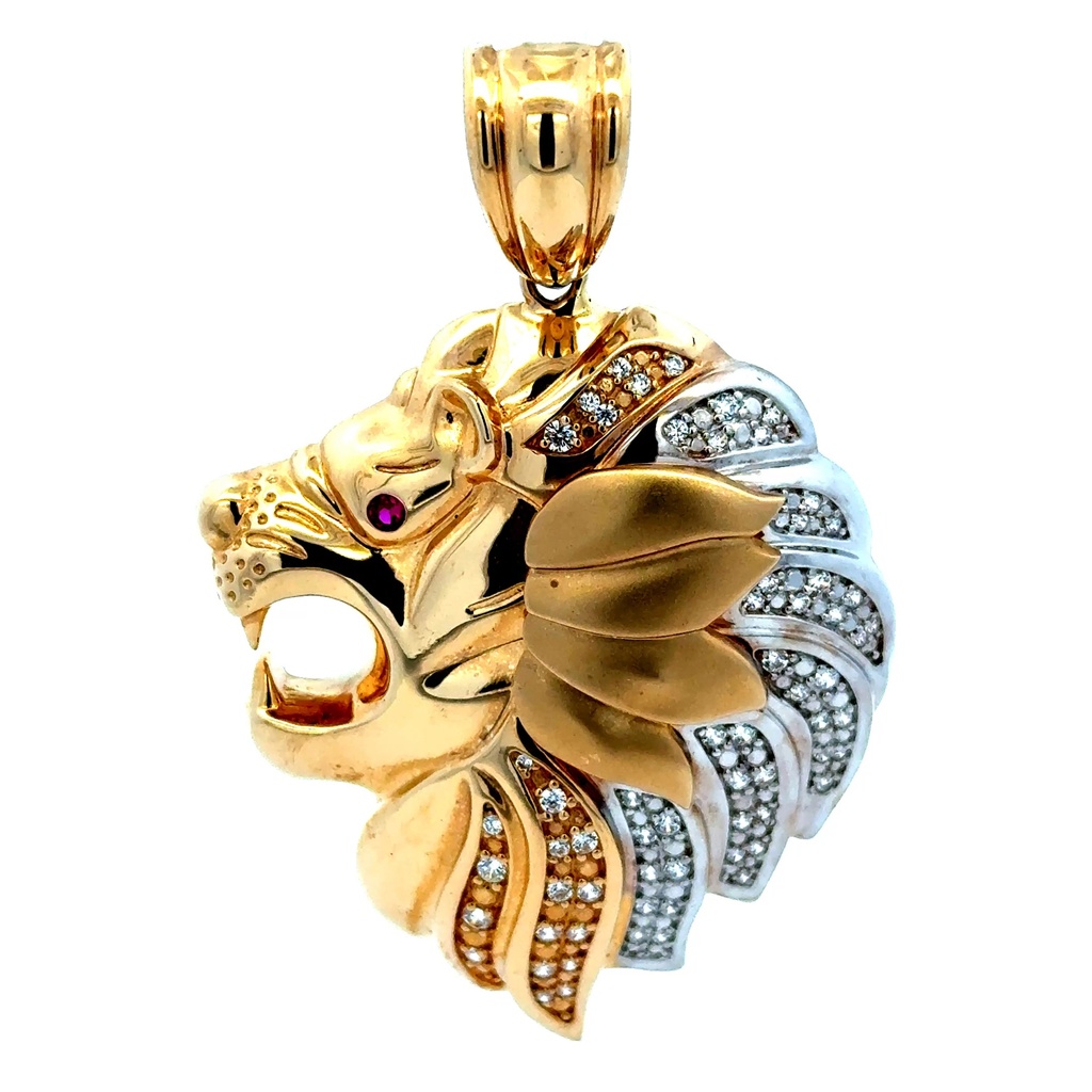Pendant Roaring Lion Head 61.5 14K