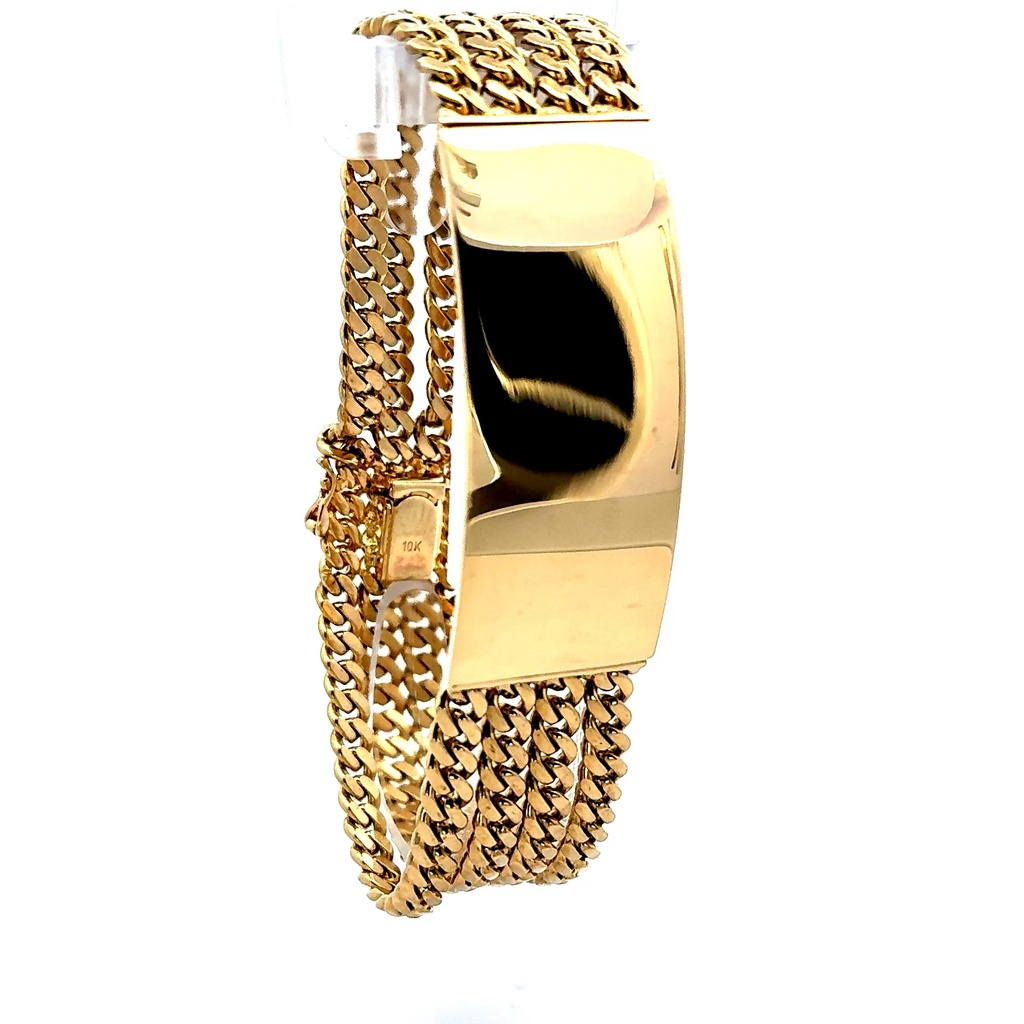 Bracelet ID with Four Cuban Link 21mm 8.5" 10K