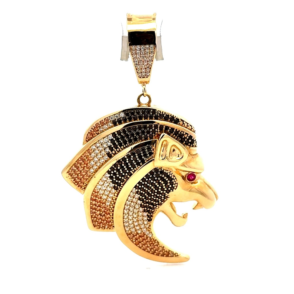 Pendant Roaring Lion Head 75.5 14K