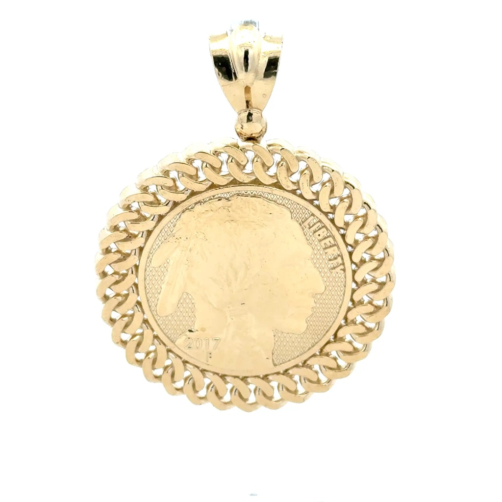 Pendant Mexican 'Centenario' Style with Native Profile 62 14K