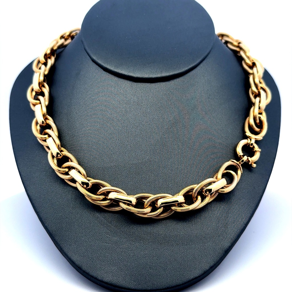 Necklaces Interlocking Oval Link 11mm 18" 14K