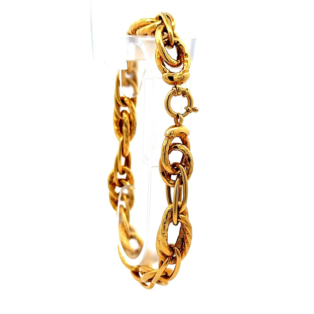 Bracelet Interlocking Oval Link 10.5mm 8.5" 14K