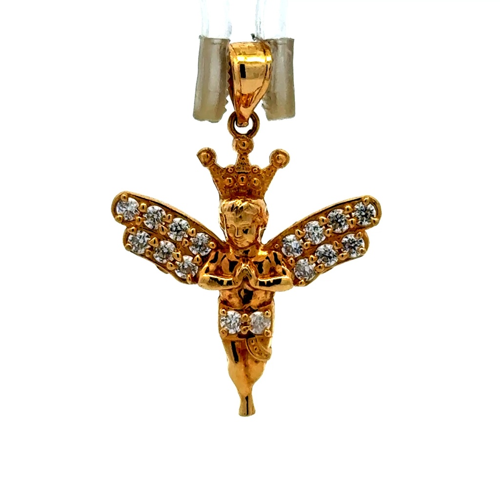 Pendant Praying Angel with CZ 32 10K