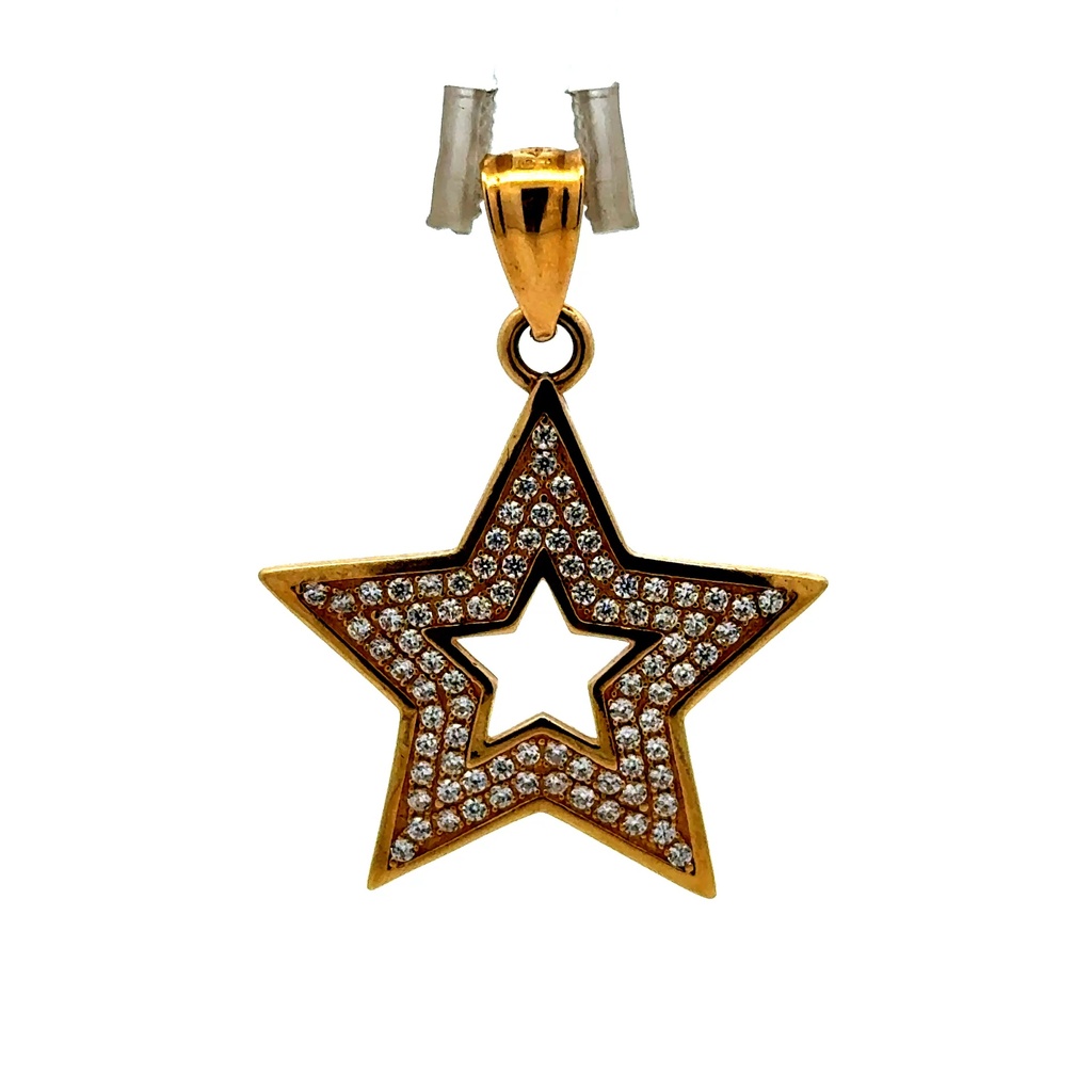 Pendant Star with CZ 36.5 14K