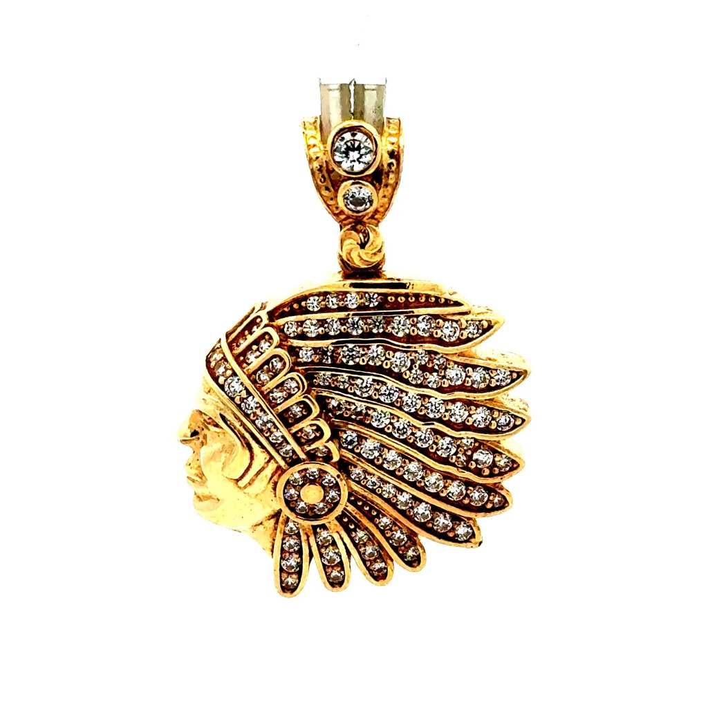 Pendant Native American with CZ 37 10K