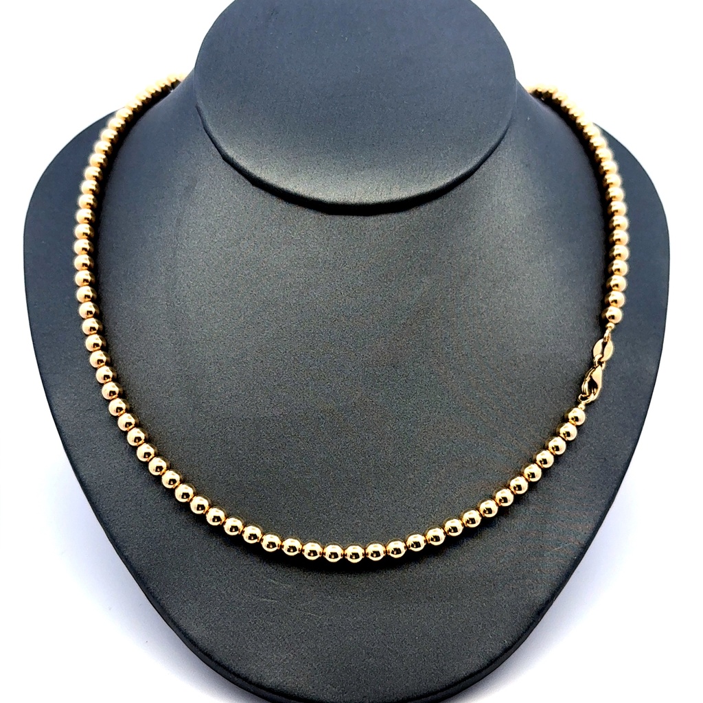 Necklaces Bead Ball 4mm 18" 14K