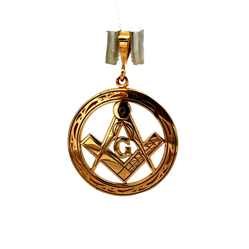 Pendant Masonic Square & Compass 34.5 14K