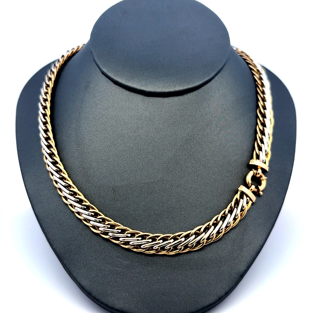 Necklaces Flat Braid 8mm 18" 14K