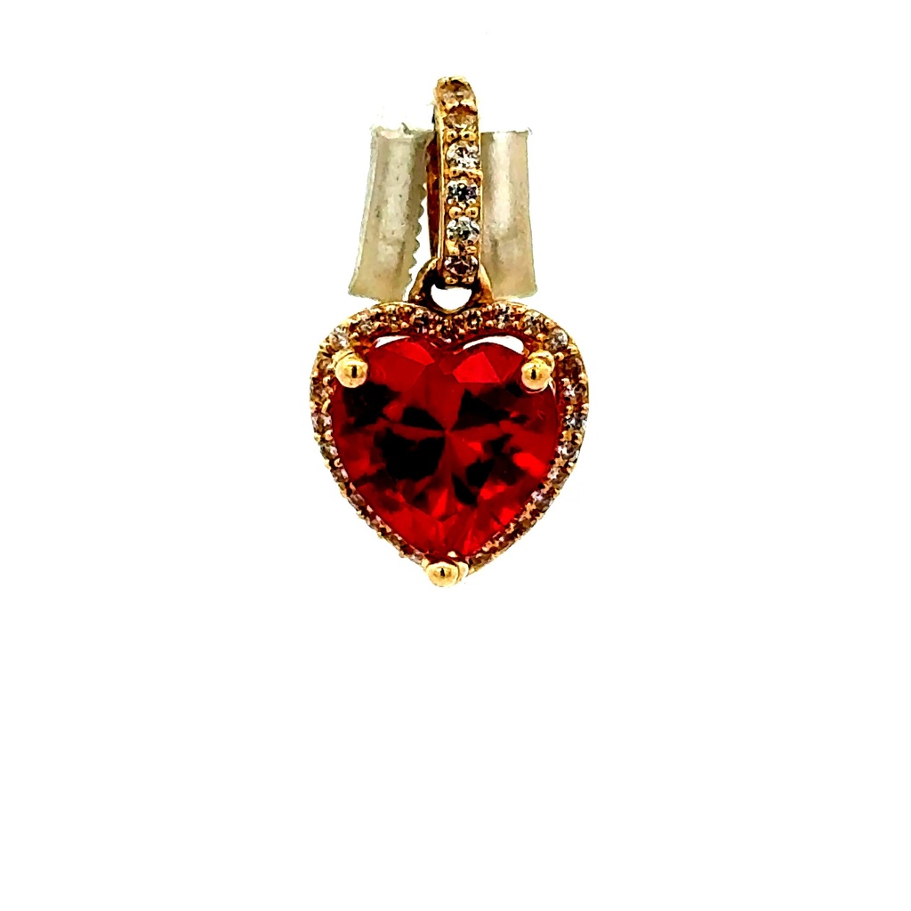 Pendant Women Colored Stone and CZ 20.5 10K