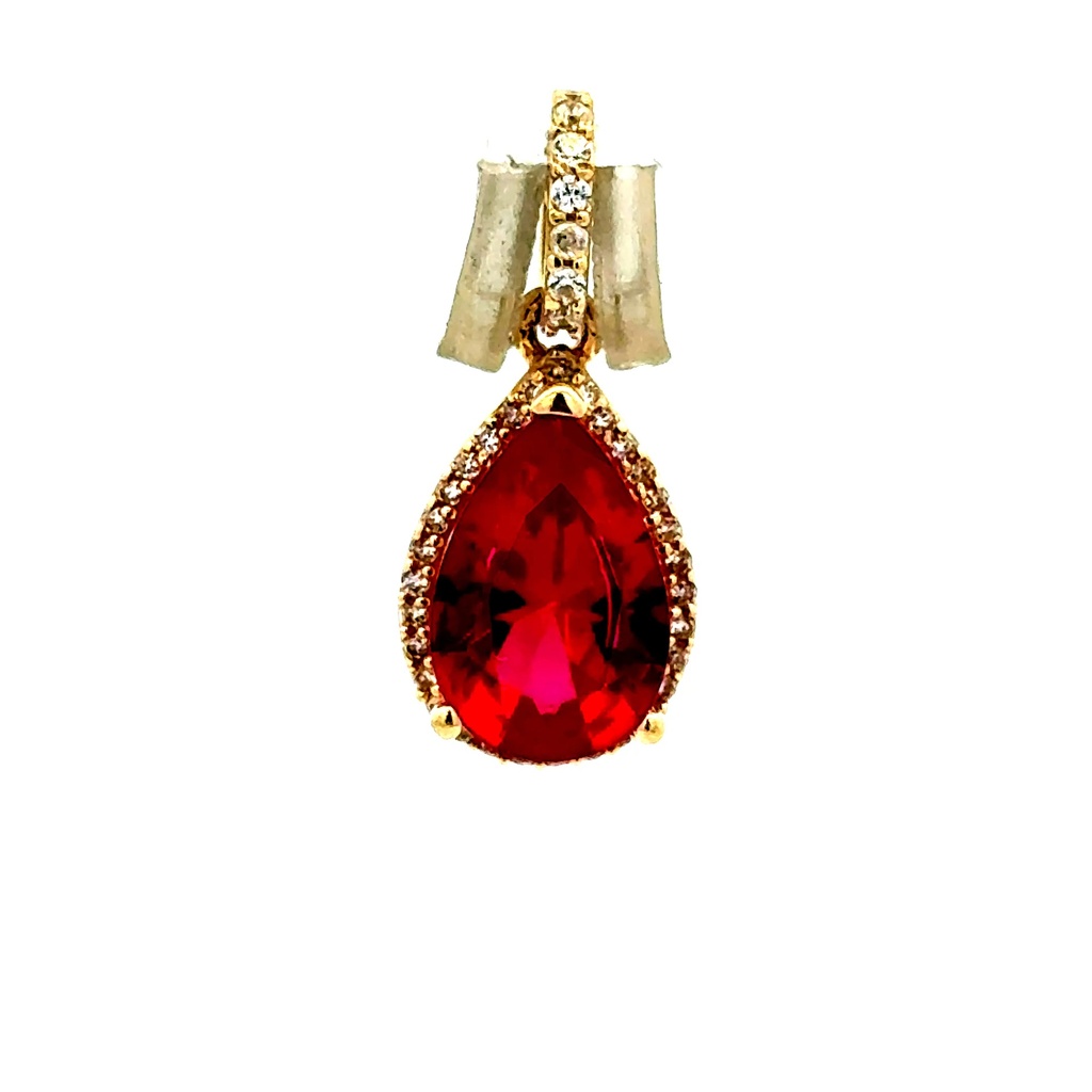 Pendant Women Colored Stone and CZ 23 14K