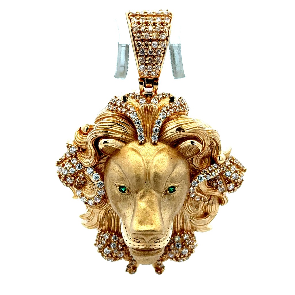 Pendant Lion Head & CZ 55.5 14K