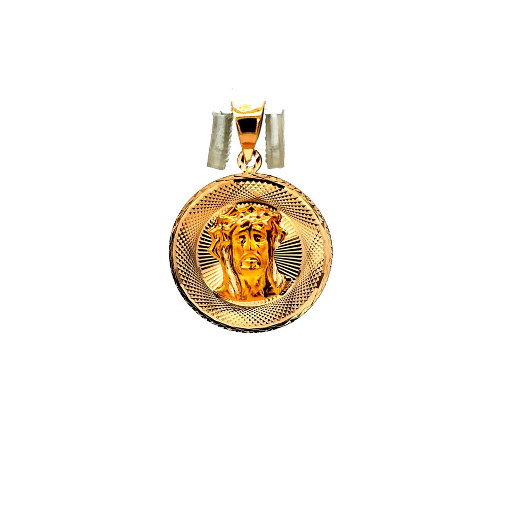 Pendant Jesus Face with Crown of Thorns 28.5 10K