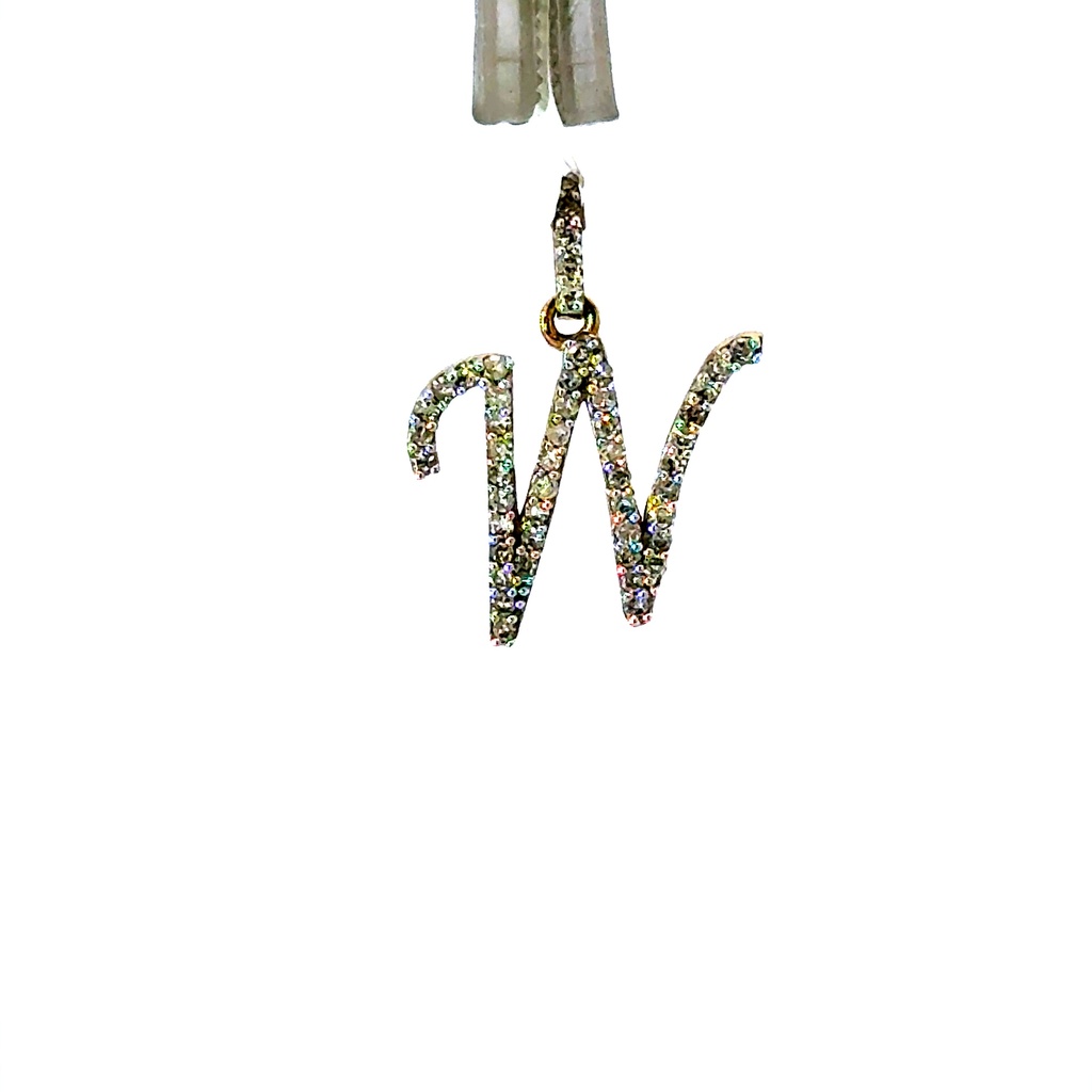Pendant Initial 10K Round Diamond 0.2ct