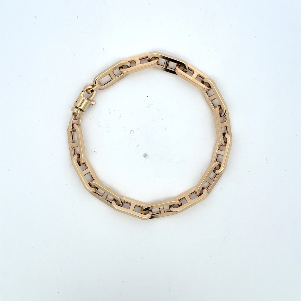 Bracelet Anchor Box Link 6.5mm 8" 14K