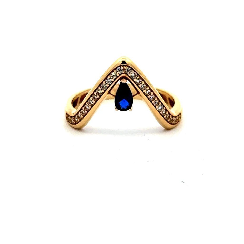Ring Women’s Contour with CZ 7 3mm 14K