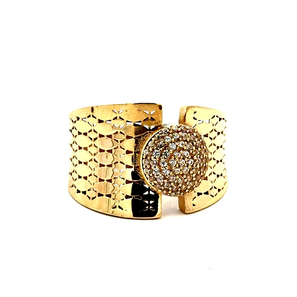Ring Women's Symmetry & CZ 8.5 3.5mm 10K