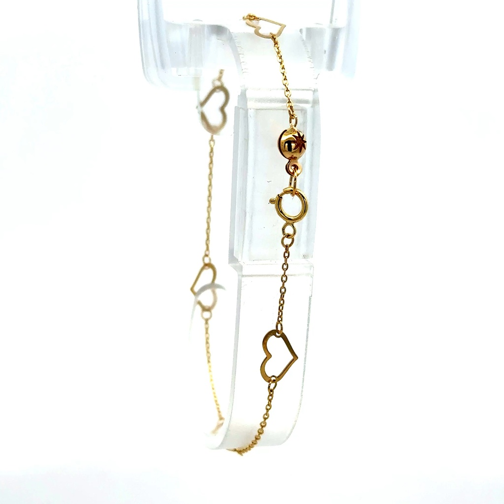 Bracelet with Dainty Stations 6mm 7.5" 10K
