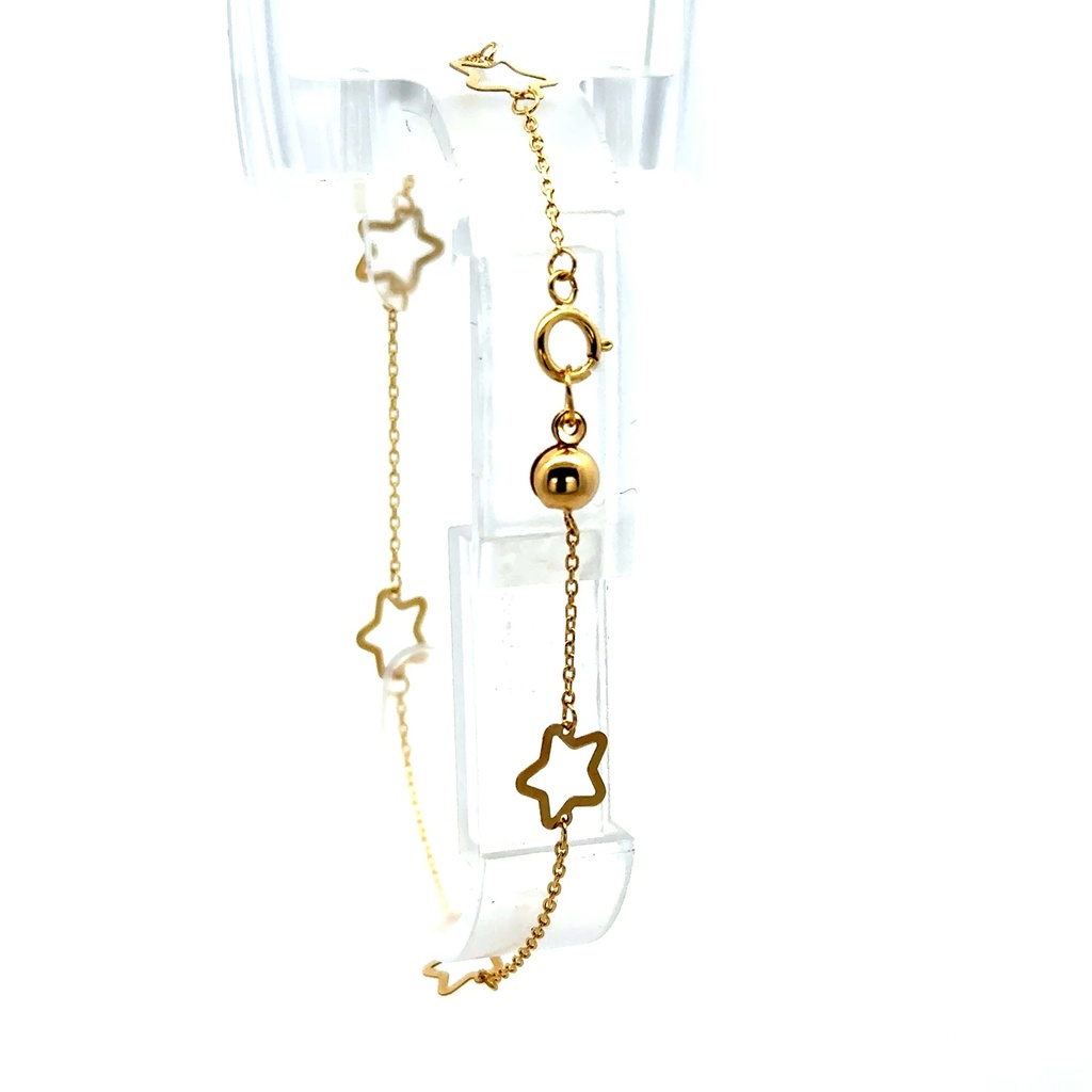 Bracelet with Dainty Stations 8mm 7.5" 10K