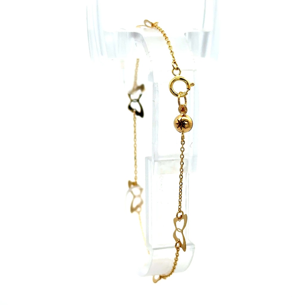 Bracelet with Dainty Stations 5mm 7.5" 10K