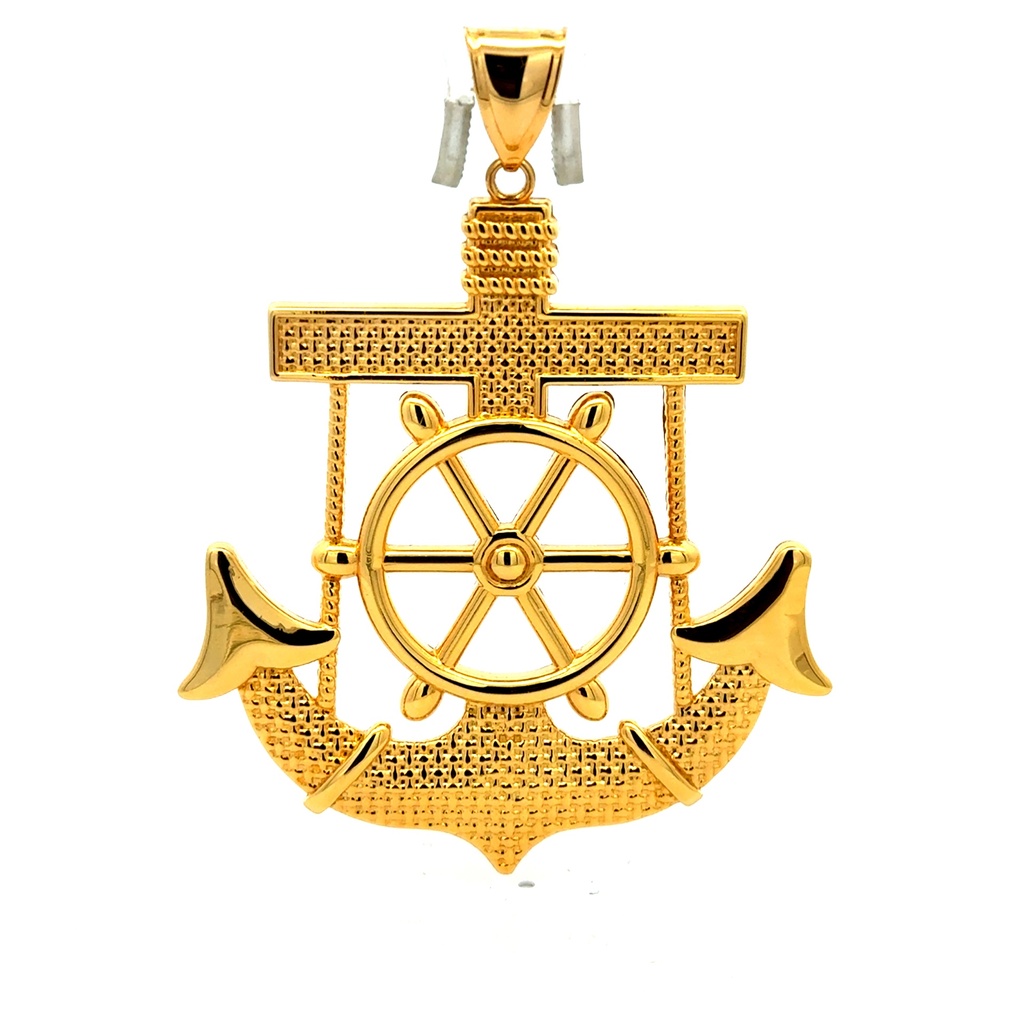 Pendant Ship’s Wheel & Anchor 73.5 14K