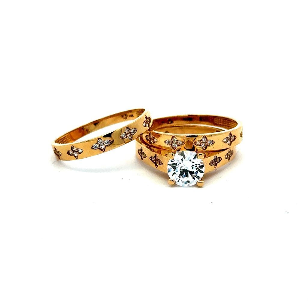 Ring CZ His and Hers Wedding Set 9/8 14K