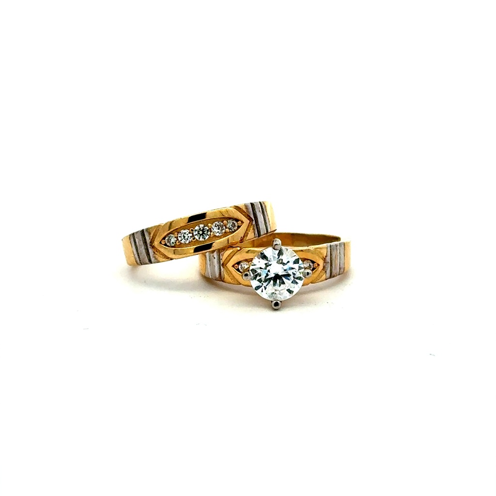 Ring CZ Bridal Set 6 4mm 14K