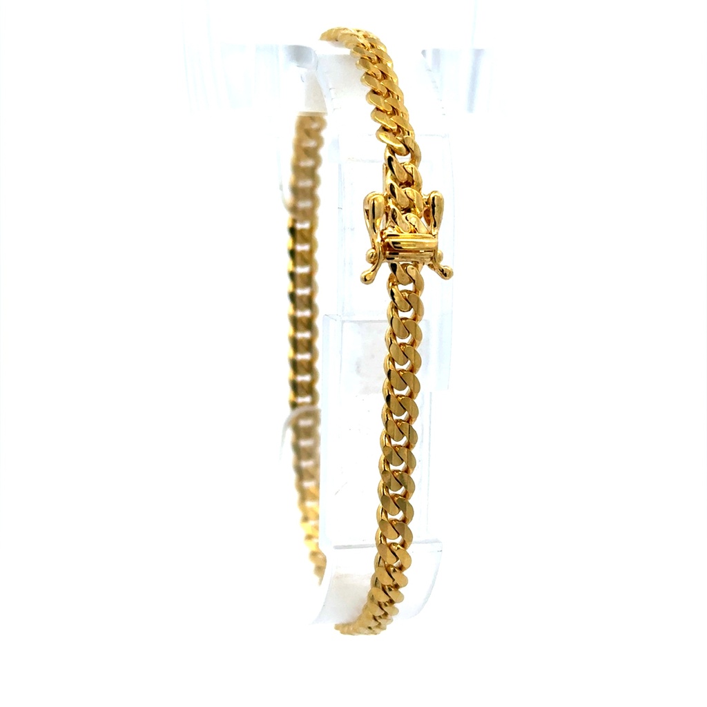 Bracelet Concave Link 4mm 7.5" 10K