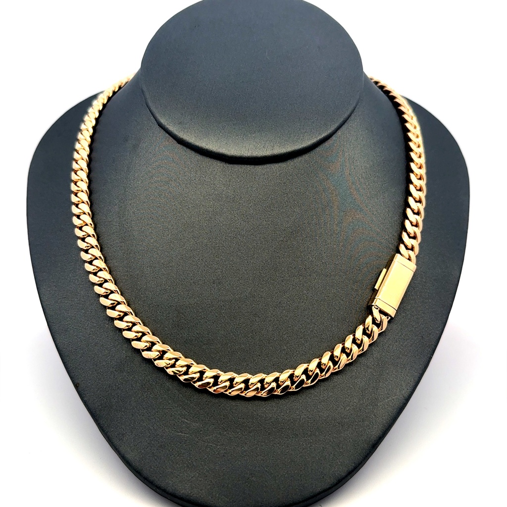 Chain Cuban Link with Sleek Lock 6.5mm 22" 14K