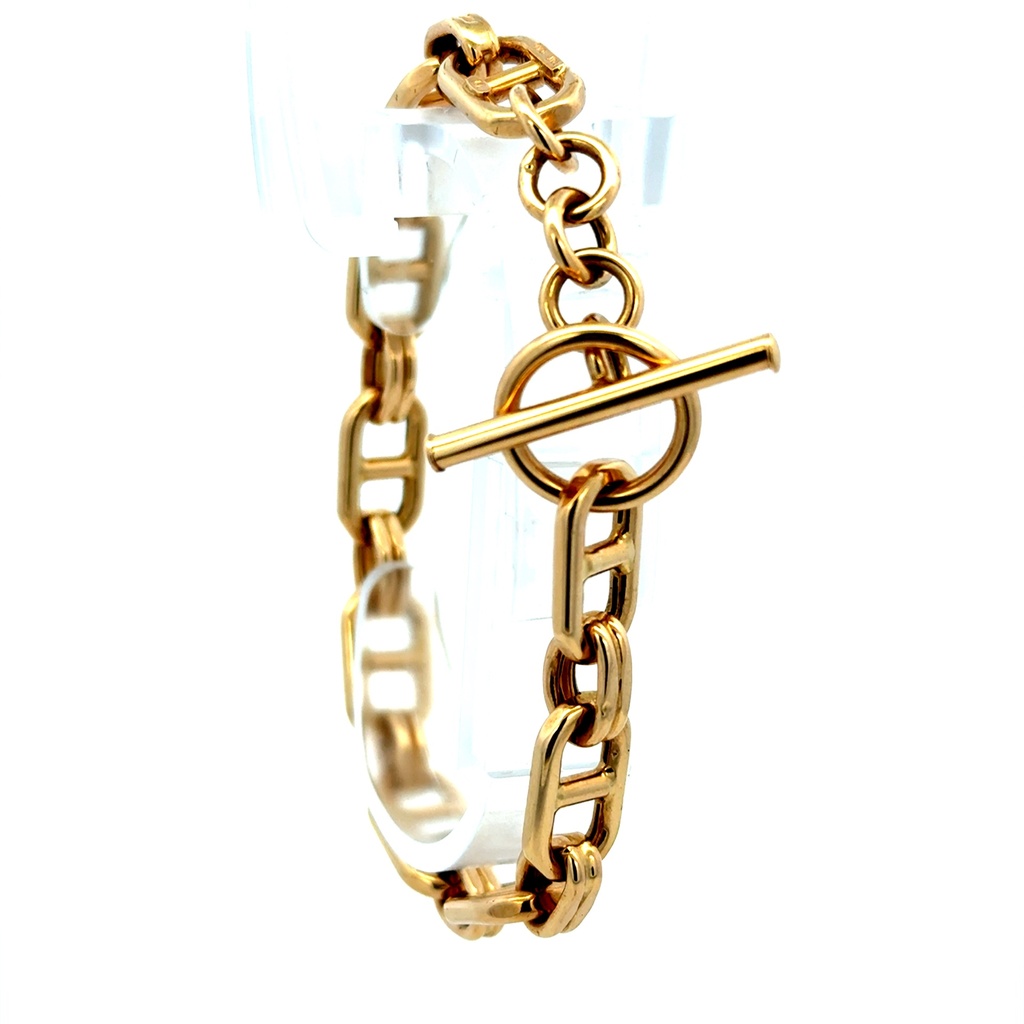 Bracelet Hollow Anchor Link 9mm 8" 14K