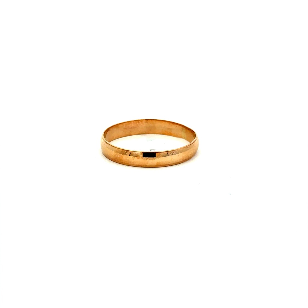 Ring Men’s Plain Wedding Band 9.5 4mm 14K