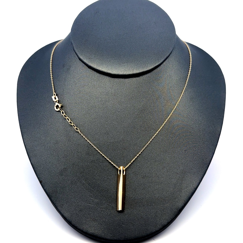 Chain Boston w Bar Pendant 0.5mm 18" 14K