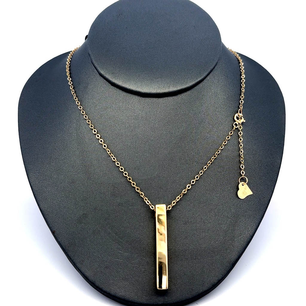 Chain Boston w Bar Pendant 2mm 16" 14K