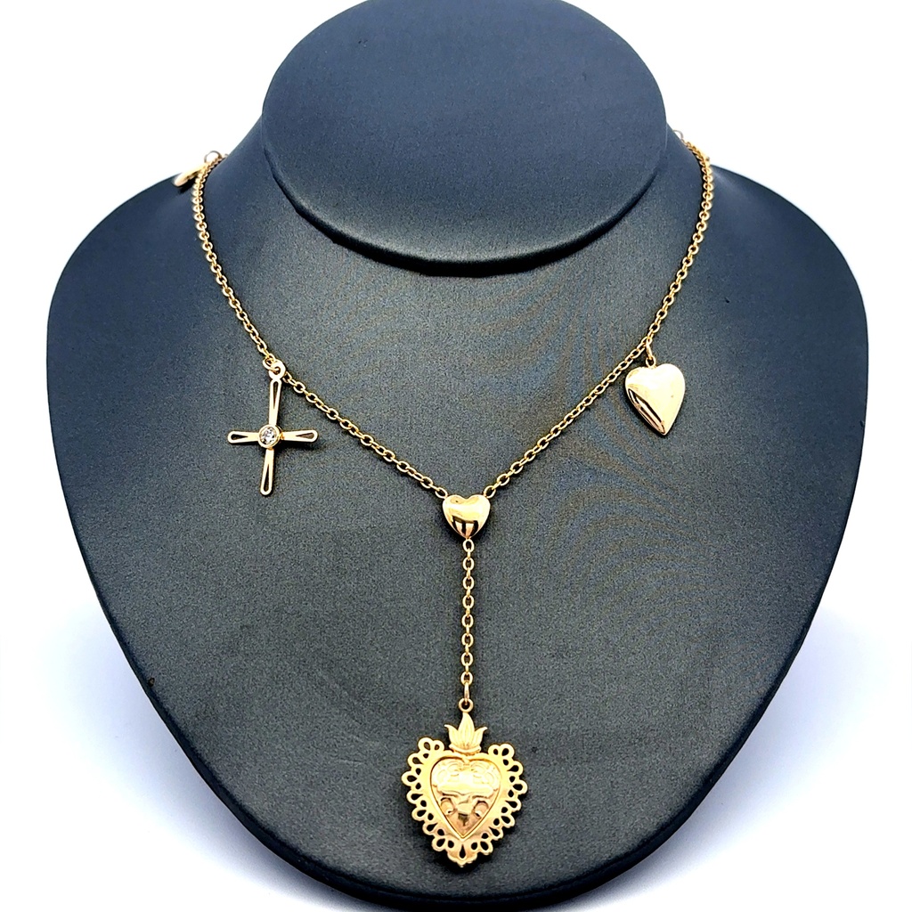 Chain Boston w Heart Details 1.5mm 18" 14K