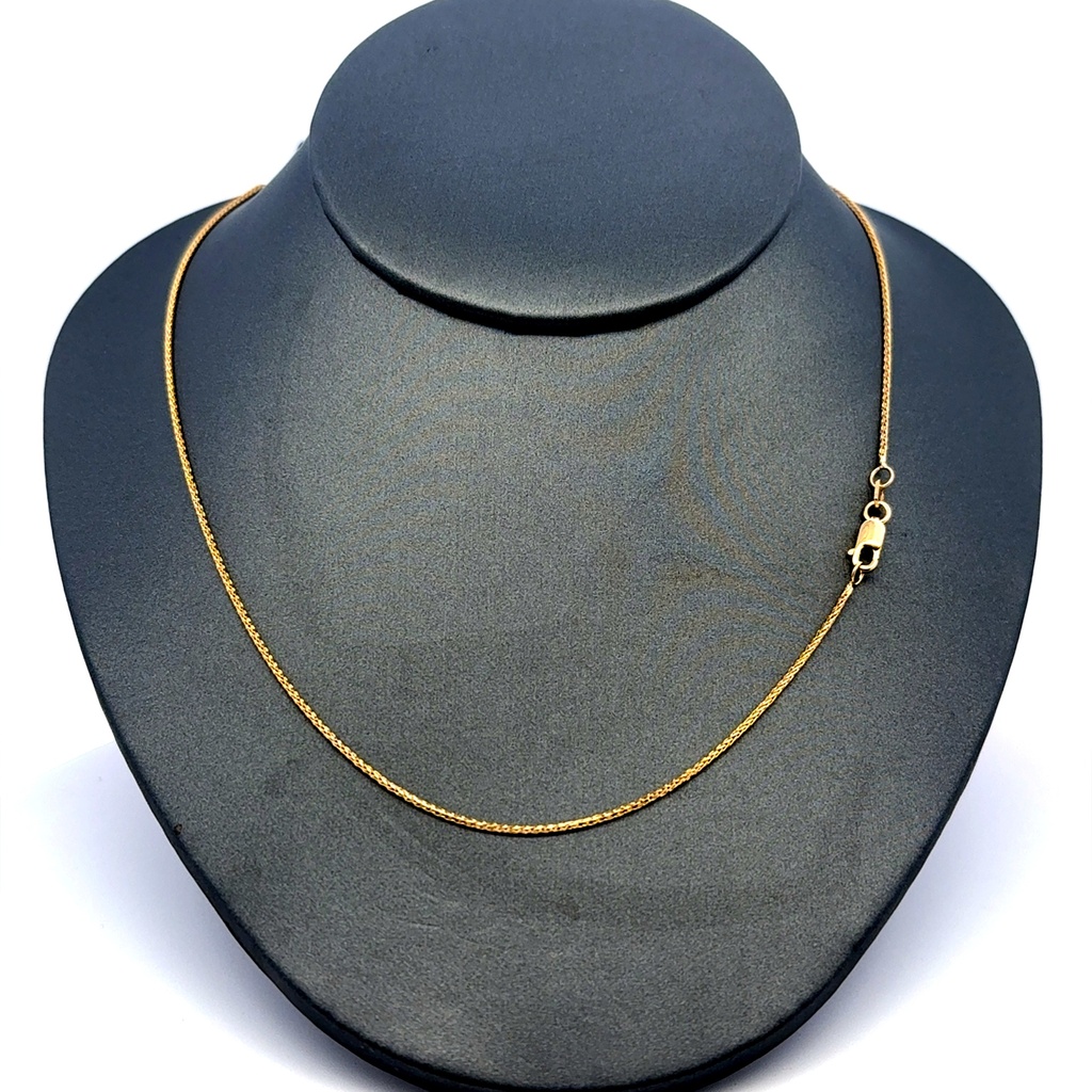 Chain Wheat Spiga Link 1mm 16" 14K