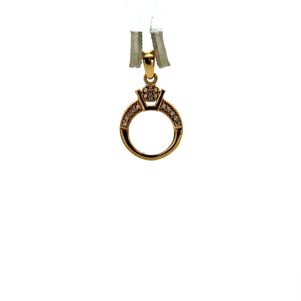 Pendant ‘Engagement Ring with CZ’ 21.5 14K
