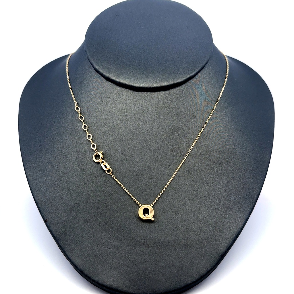 Chain Lowercase Initial 'Q' 0.5mm 18" 14K