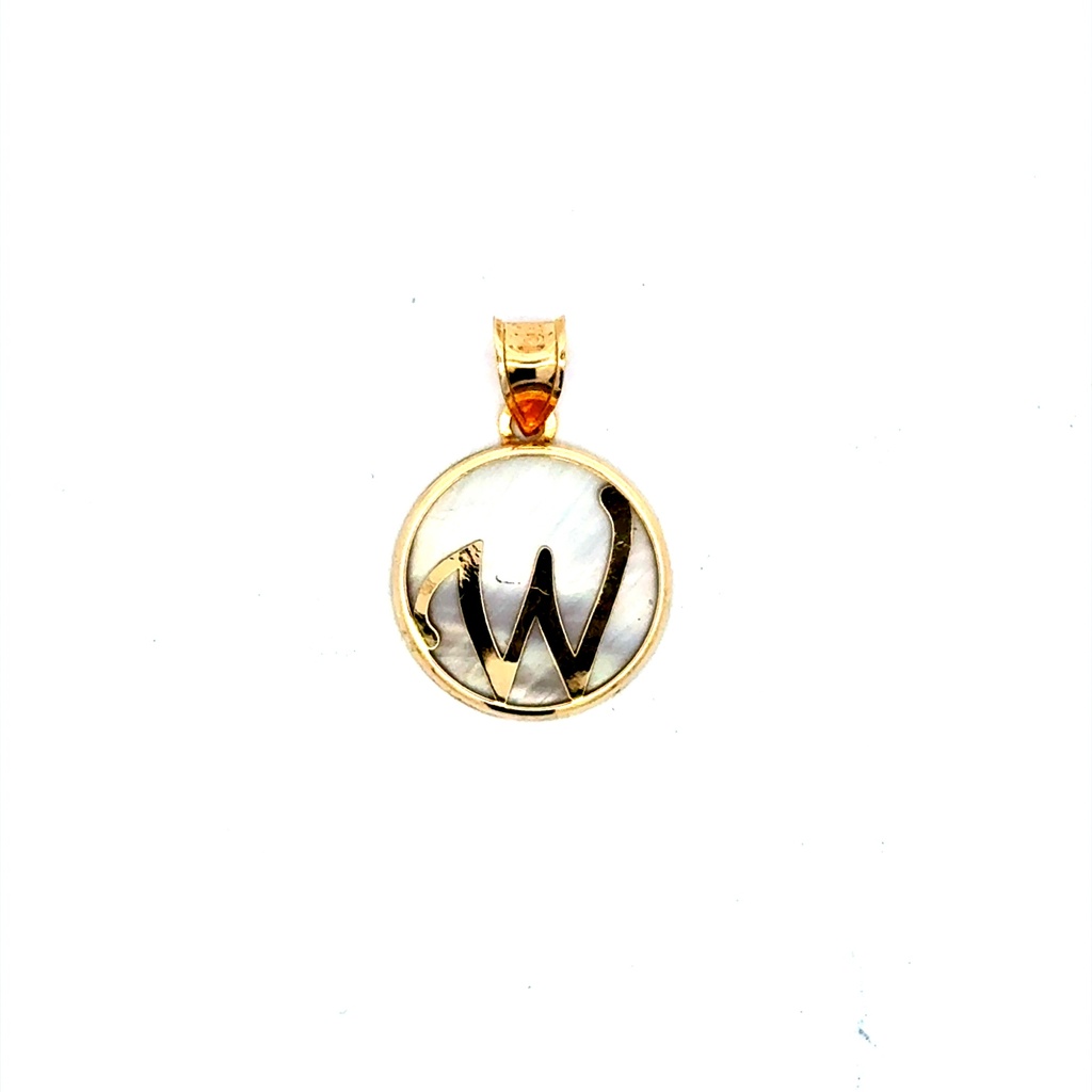 Pendant Mother-of-Pearl Initial 'W' 22 10K