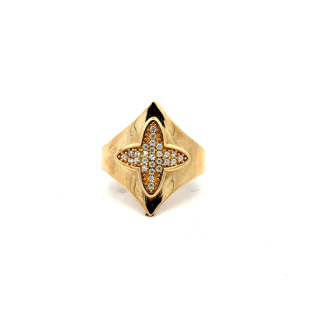 Ring Women's Bold Oversized w CZ 7 3mm 10K