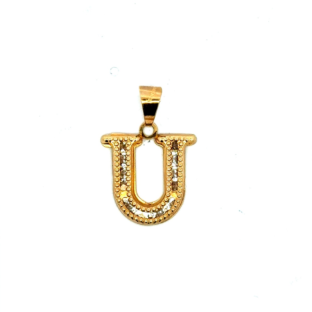 Pendant Uppercase Initial 'U' 23.5 10K