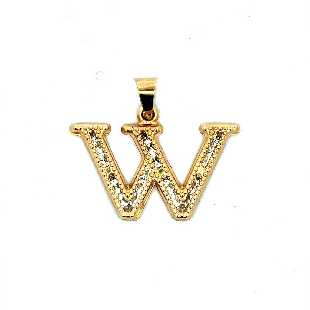 Pendant Uppercase Initial 'W' 23.5 10K
