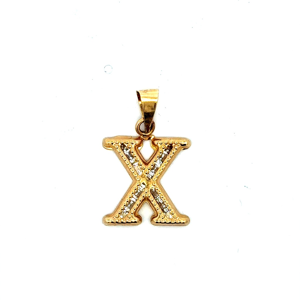 Pendant Uppercase Initial 'X' 23.5 10K