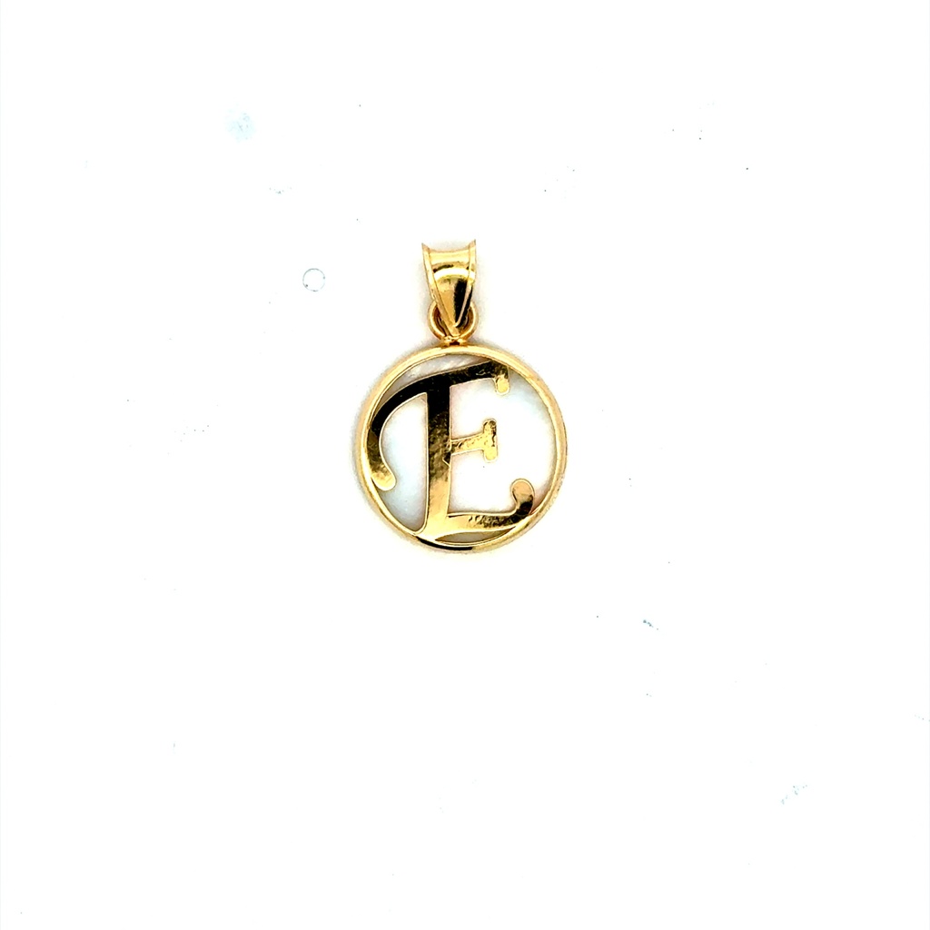 Pendant Mother-of-Pearl Initial 'E' 22 10K
